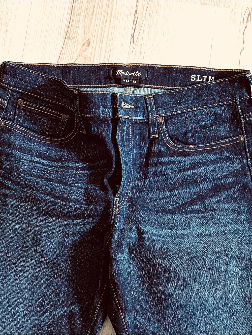 Madewell 34/32 Slim Fit Denim In Dark Wash